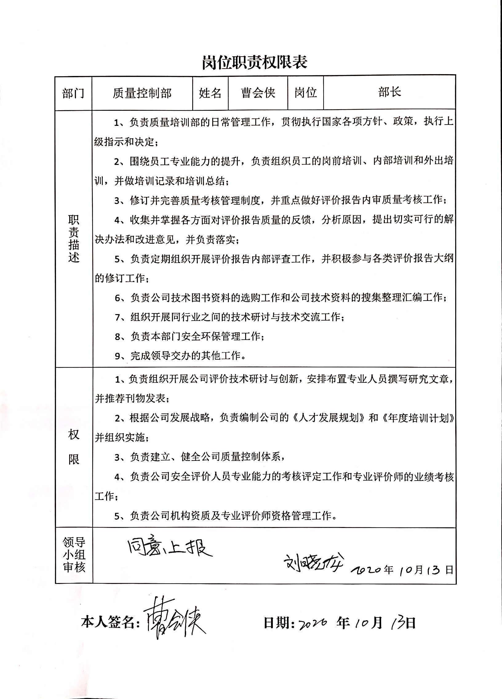 质量控制部部长岗位职责权限登记表.JPG